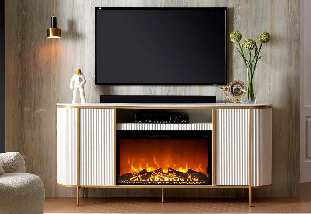 tv stand with electric fireplace