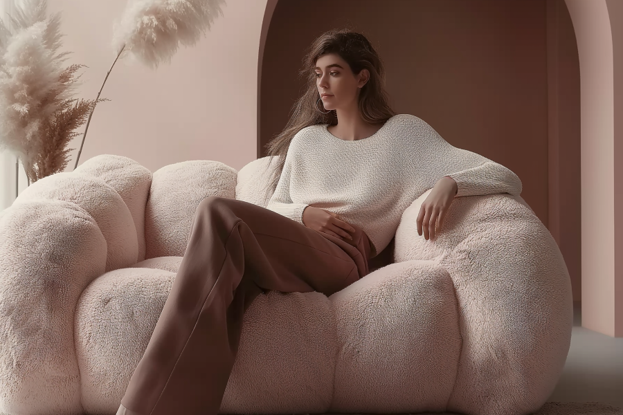 pink sofa living room